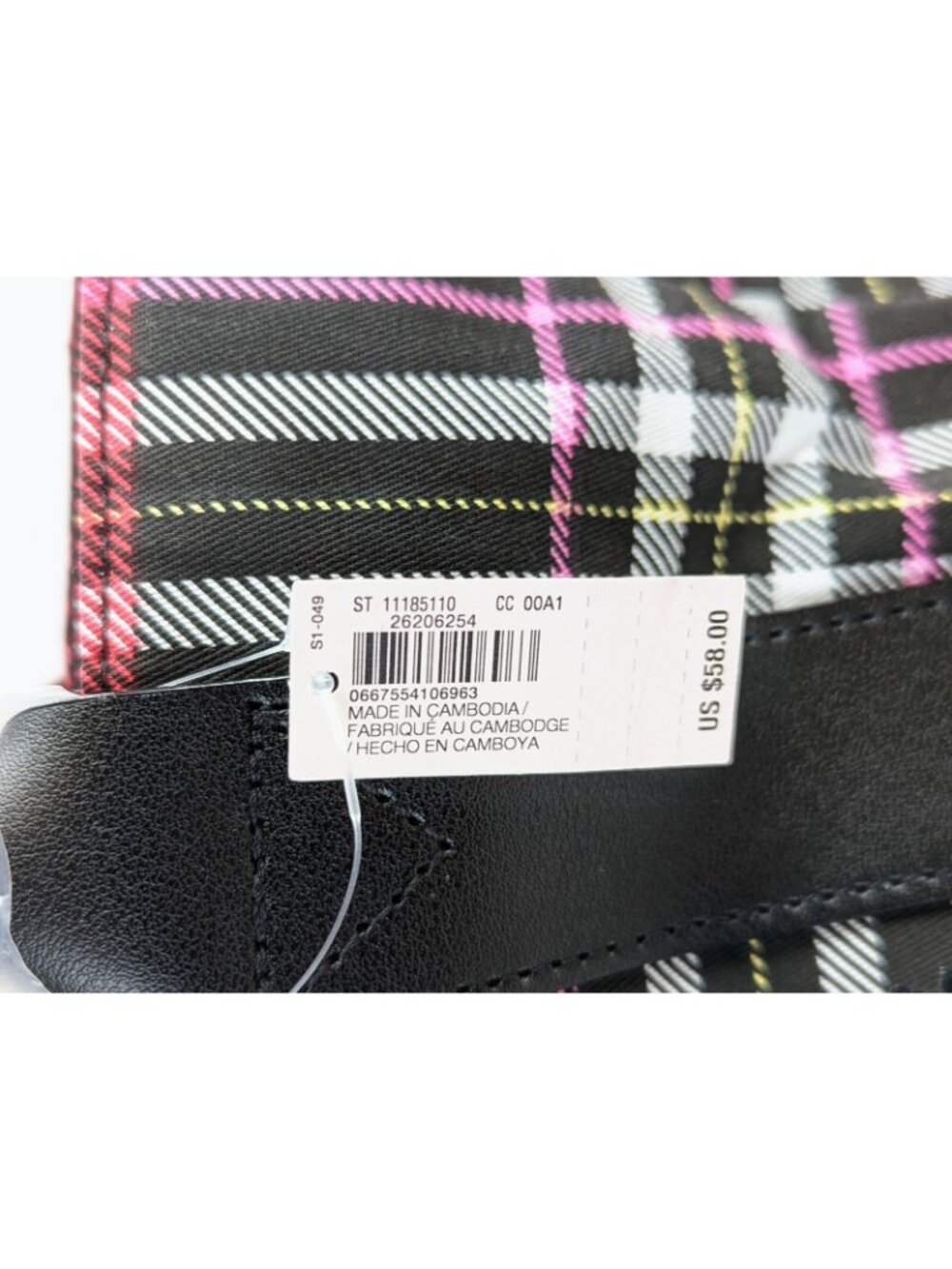 Victoria's Secret Large Tote Bag Red Black Tartan Plaid 2020 New - Picture 3 of 7